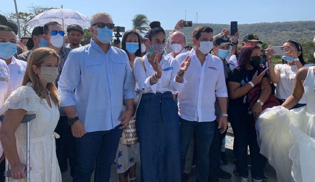 Inauguración de los 200 metros del muelle de Puerto Colombia.