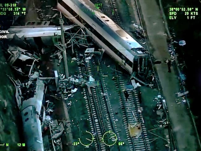 Accidente de tren en España. 19 de enero. Foto: AFP y Guardia Civil Española.