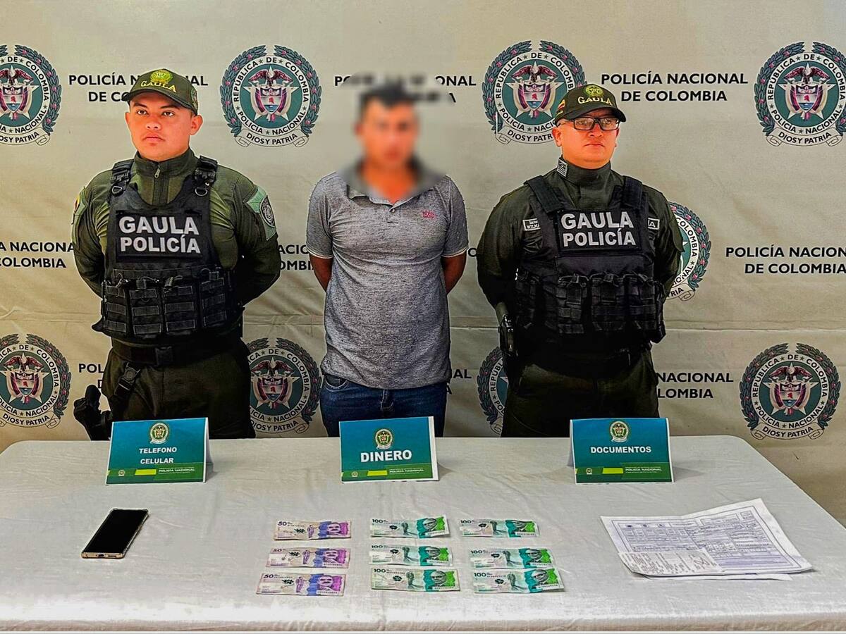 En Armenia capturan hombre cuando pretendía recibir 20 millones de pesos producto de una extorsión