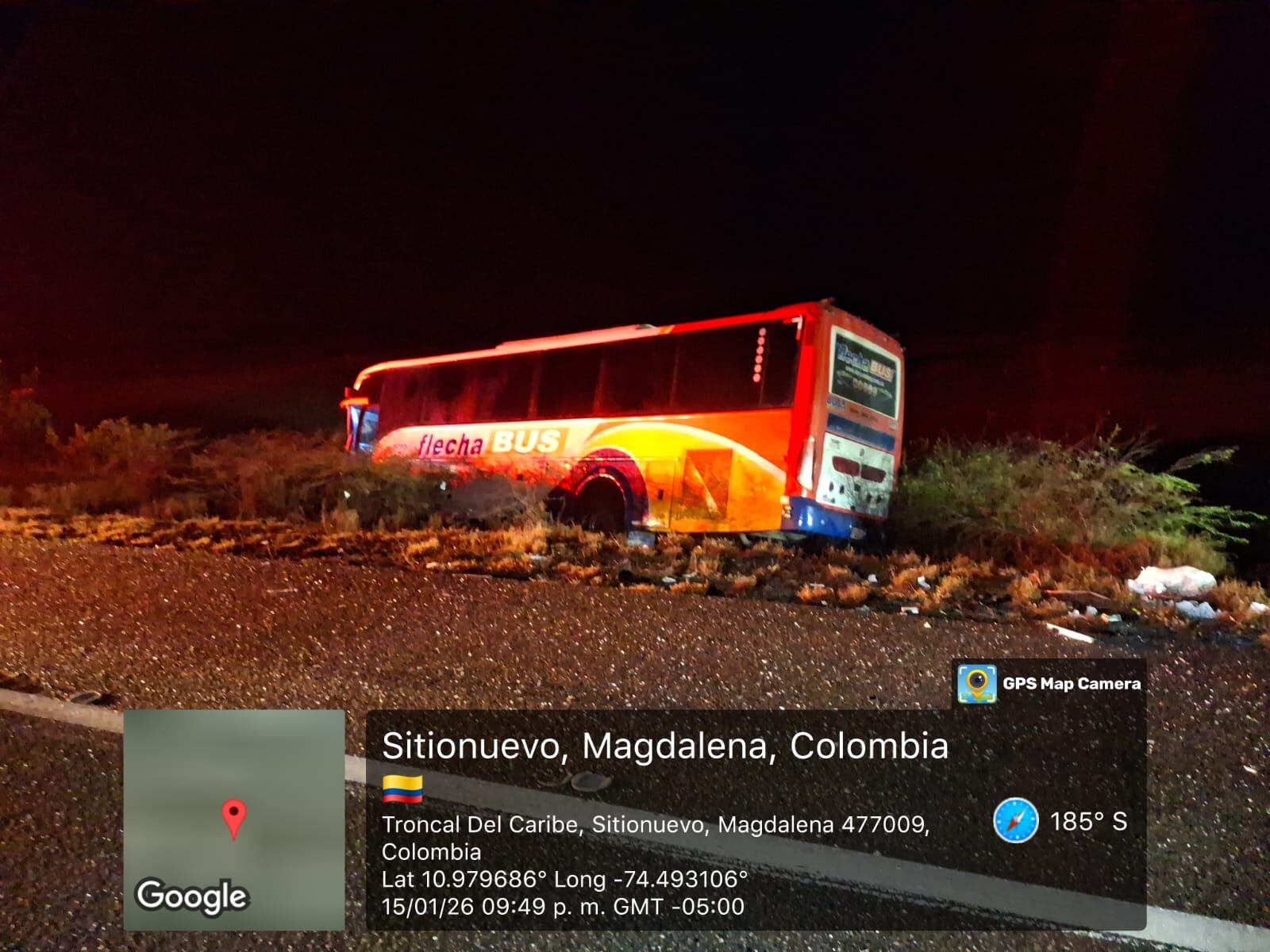 Accidente en la vía Santa Marta- Barranquilla/ Seccional de Tránsito y Transporte del Magdalena.
