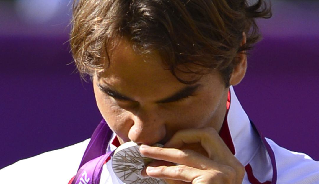 Roger Federer alcanzó la medalla de plata en sencillos en los Juegos Olímpicos de Londres 2012.