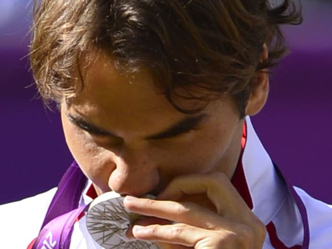 Roger Federer alcanzó la medalla de plata en sencillos en los Juegos Olímpicos de Londres 2012.