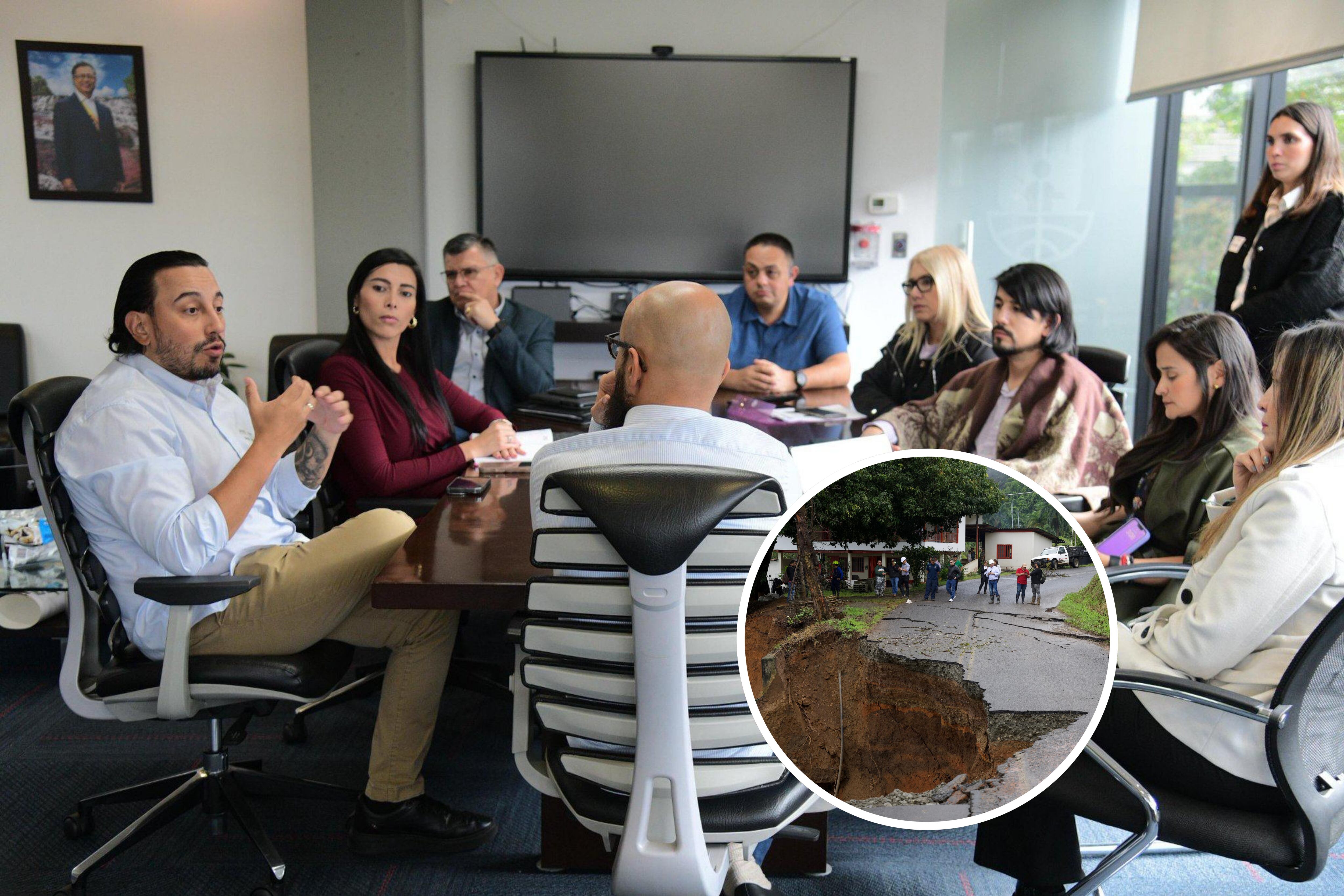 Reunión del gobernador de Risaralda con La UNGRD (foto; Gobernación de Risaralda)