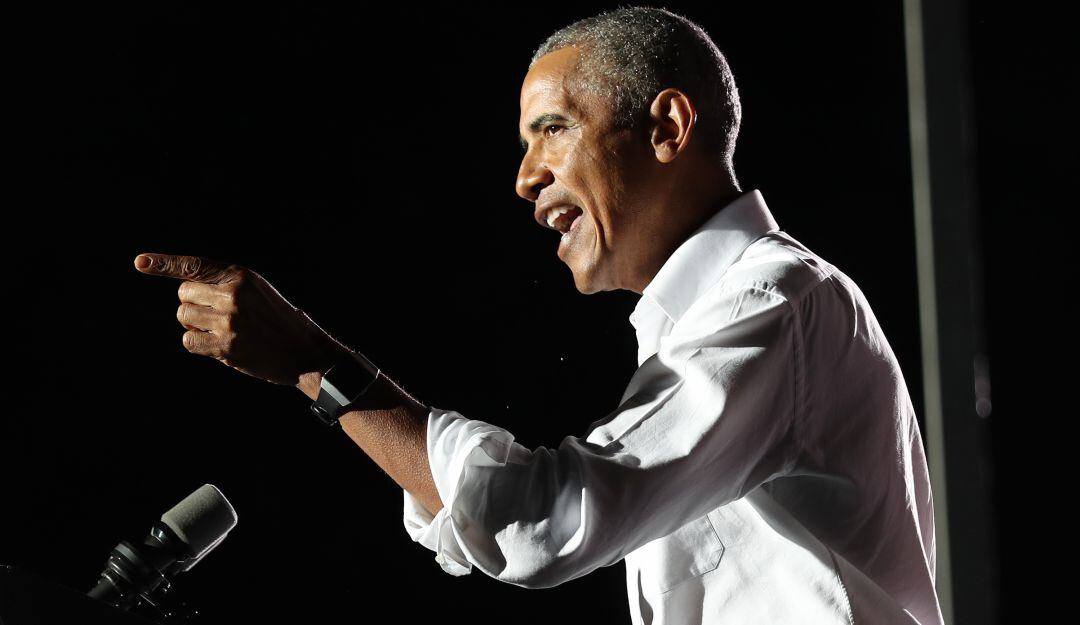 El expresidente Barack Obama durante la campaña electoral de 2020.