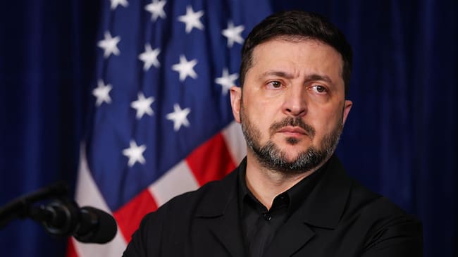 El presidente Volodímir Zelenski en Washington el 28 de diciembre de 2025. FOTO: Joe Raedle/Getty Images