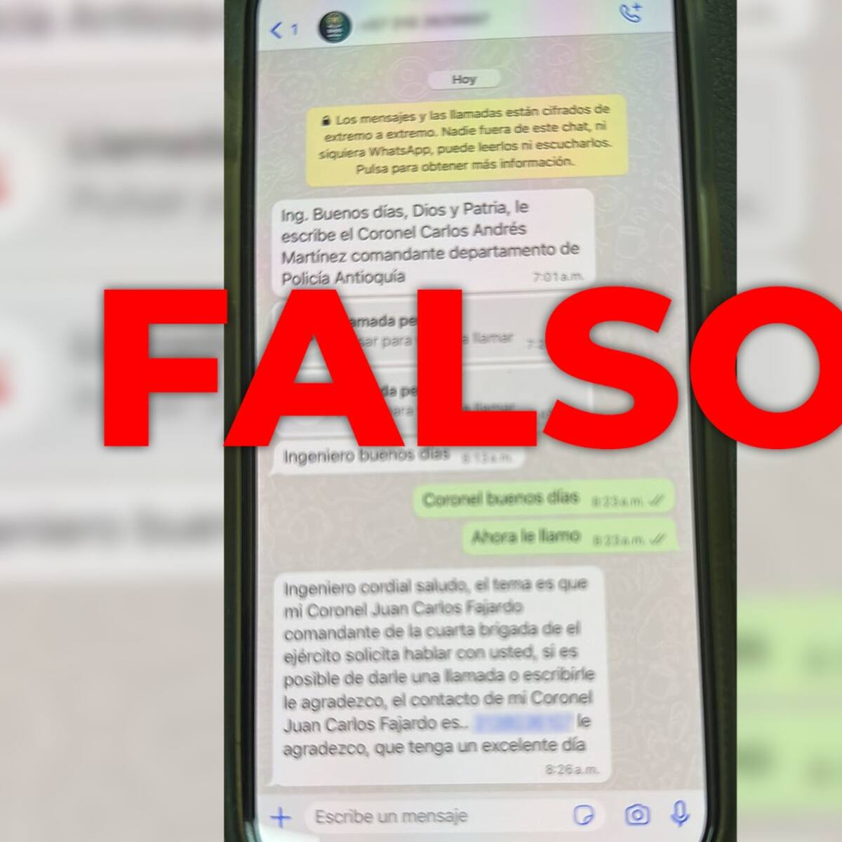 Denuncian que estarían suplantando al comandante de la Policía Antioquia