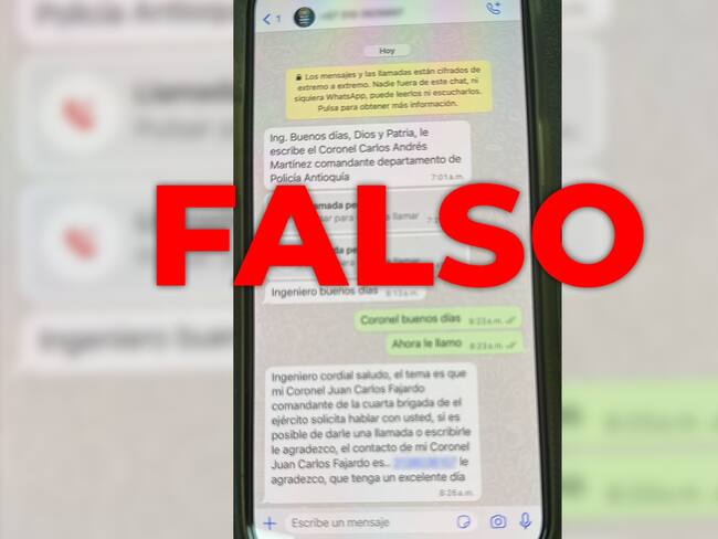 Denuncian que estarían suplantando al comandante de la Policía Antioquia