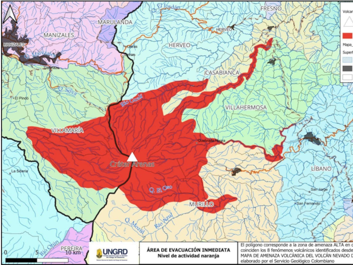Risaralda sale del mapa de riesgo ante la actividad del volcán Nevado del Ruiz