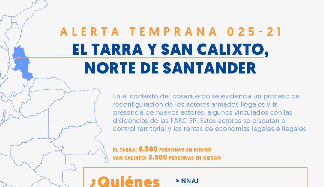 12.000 personas en riesgo en San Calixto y El Tarra, Norte de Santander