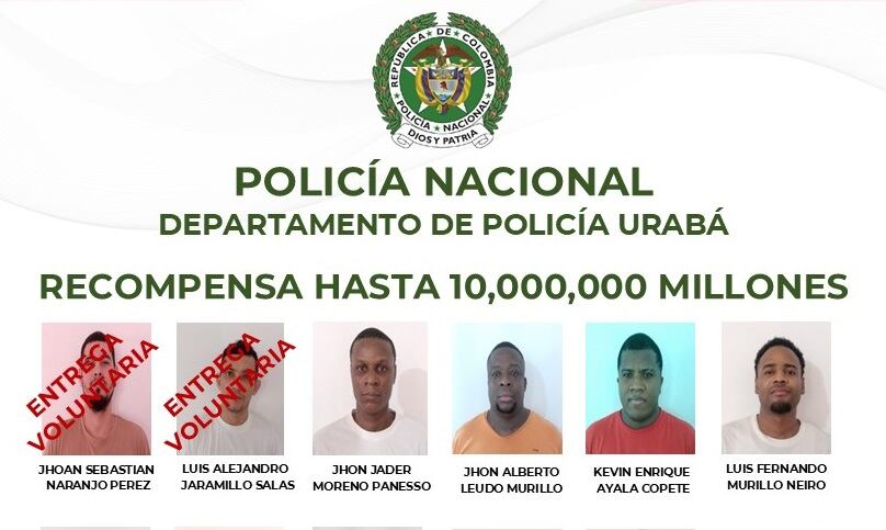 Entrega voluntaria de dos prófugos de cárcel de Apartadó- fotos policía Urabá