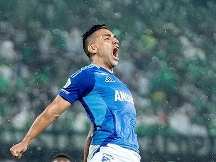 Falcao García celebra su gol ante Nacional en Medellín / Twitter: @Millosfcoficial.