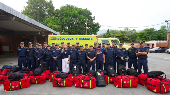 Bomberos de Medellín apoyaron labores de rescate en Venezuela. Foto: Alcaldía de Medellín.