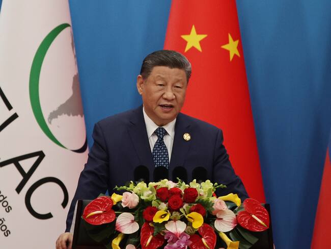 Beijing (China), 13/05/2025.- Chinese President Xi Jinping speaks during the opening ceremony of the Fourth Ministerial meeting of the Forum of China and the Community of Latin American and Caribbean (CELAC) countries, in Beijing, China, 13 May 2025. EFE/EPA/ANDRES MARTINEZ CASARES
