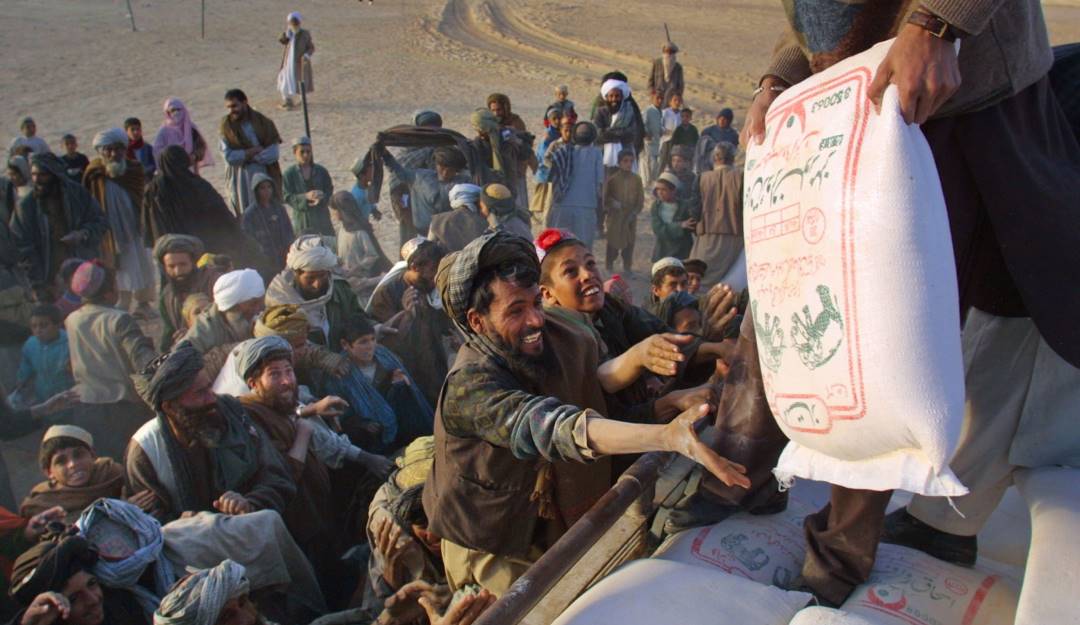 Entrega de ayudas humanitarias de Naciones Unidas en Afganistán.                      Foto: Getty 