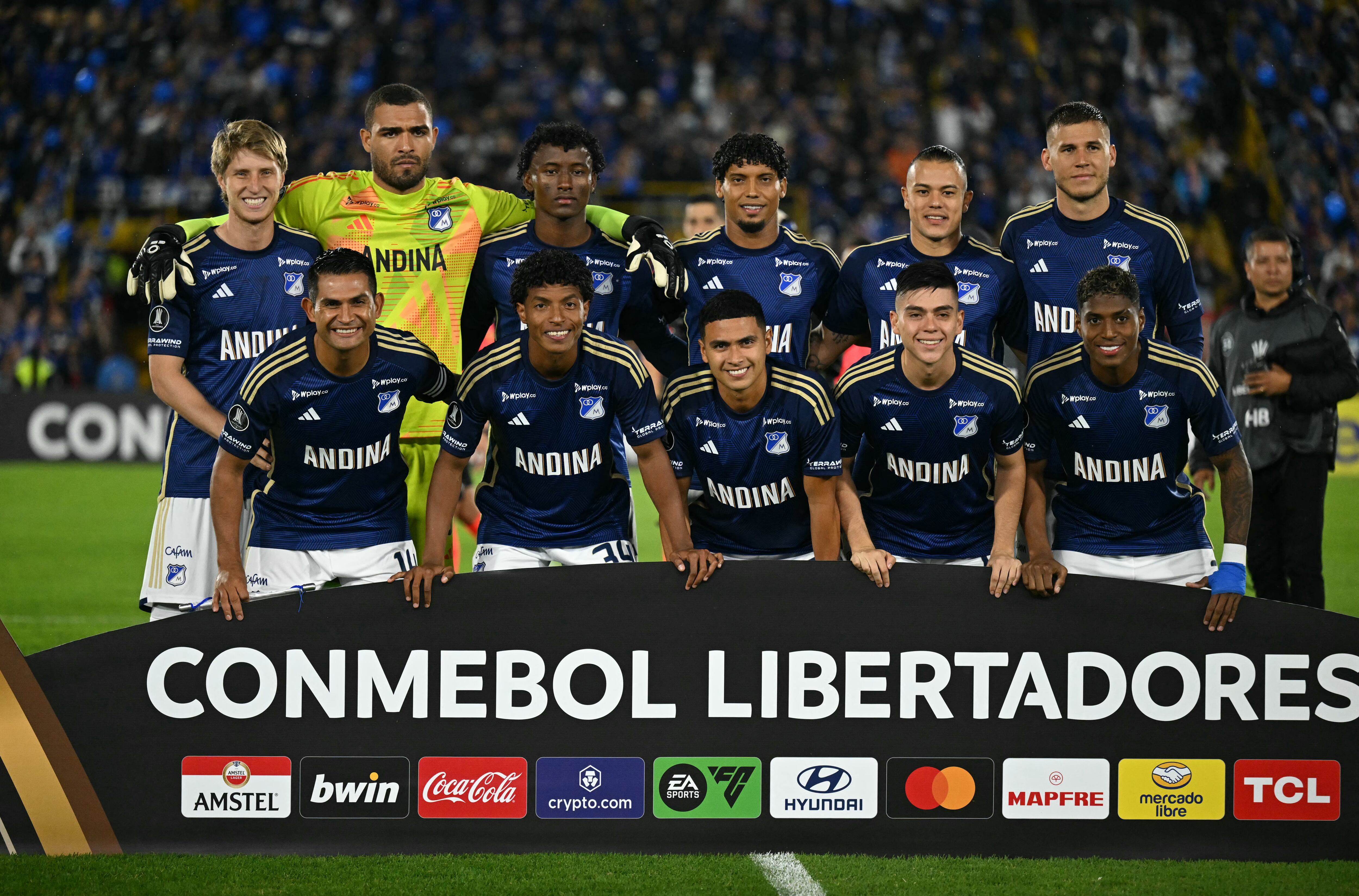 Millonarios durante un partido de la Copa Libertadores 2024. (Photo by RAUL ARBOLEDA/AFP via Getty Images)