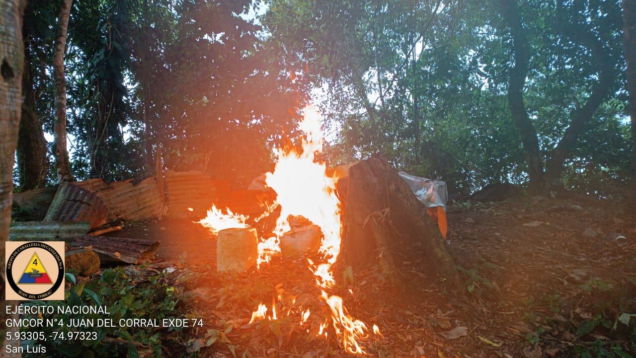 Laboratorio destruido- foto Ejército