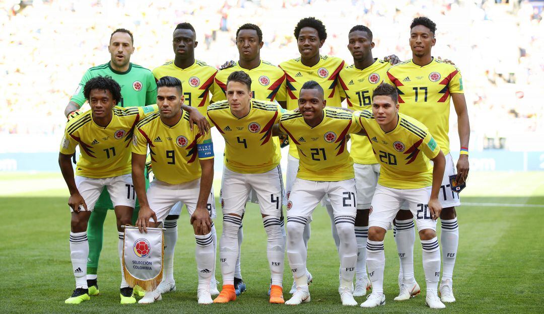 Alineación de la Selección Colombia en el partido contra Japón en el Mundial de Rusia 2018.