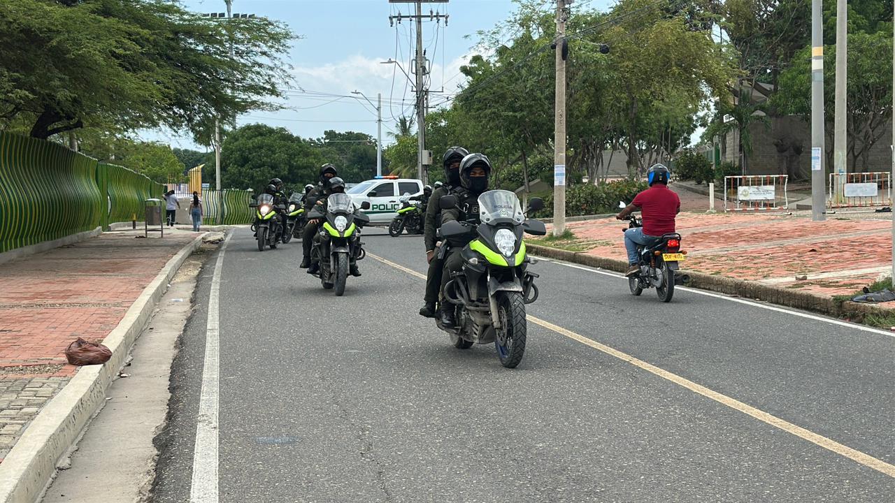 Uniformados custodiarán la ciudad por partido de Colombia. // Policía Metropolitana de Cartagena