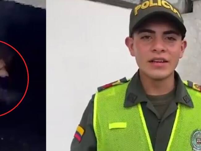 (VIDEO) Auxiliar de la Policía salvó a un perro de morir ahogado en caño