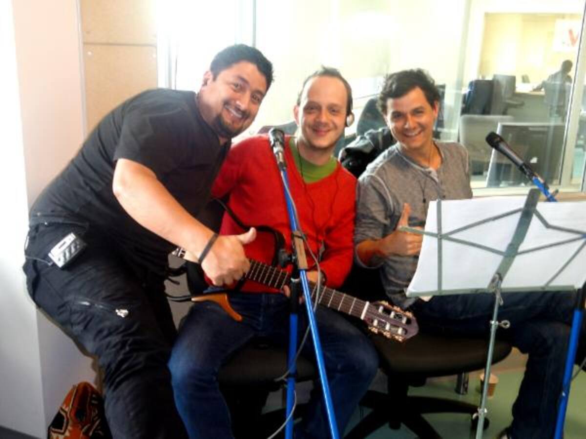 Oscar Delgado, Gigi Posada y Tuto Muñoz, músicos de La Ventana