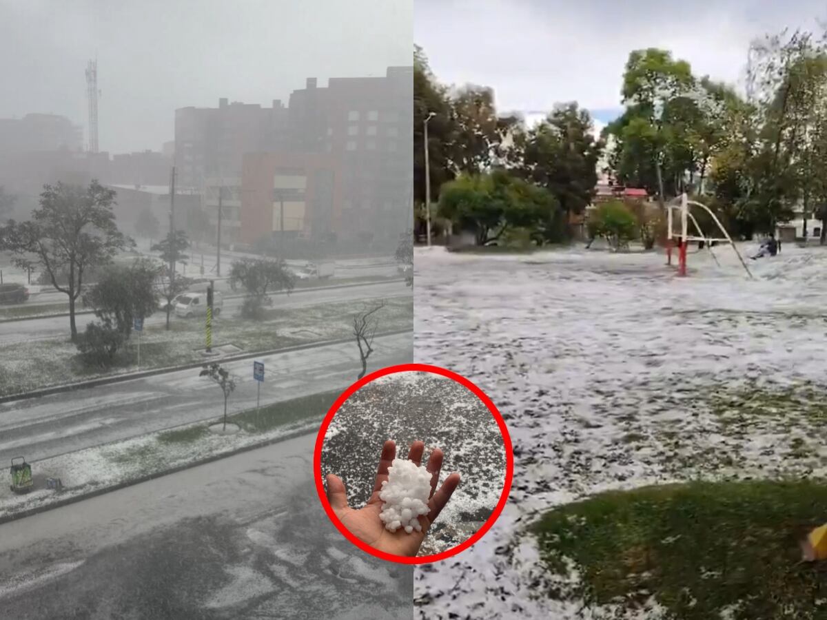 Granizado en Bogotá. Foto: Capturas de pantalla de X