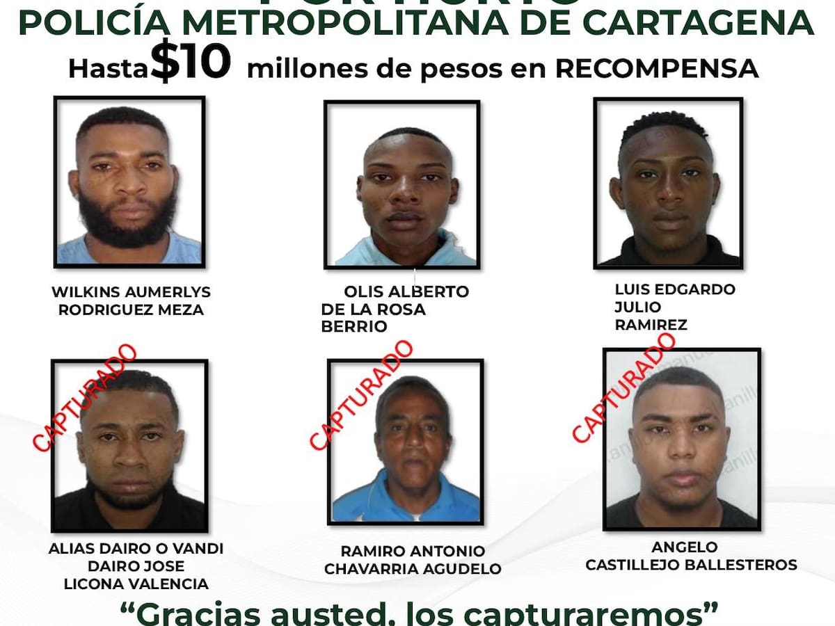 Policía de Cartagena capturó a tres de los delincuentes más buscados por hurto