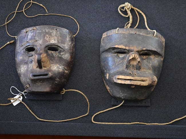 Máscaras sagradas del pueblo kogui. Foto: Presidencia de la República.