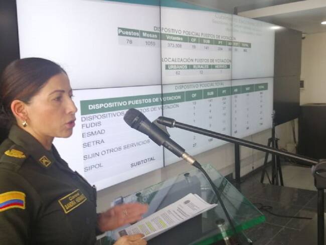 Coronel Sandra Patricia Hernándes, comandante de la Policía Metropolitana de a conocer el dispositivo de seguridad