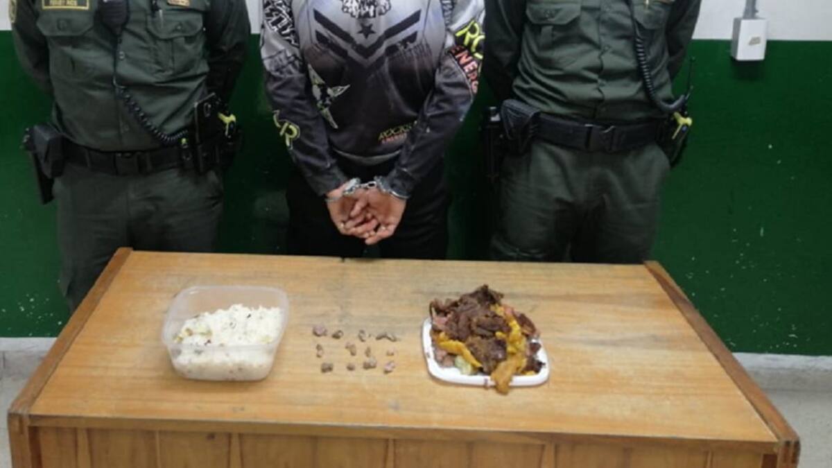 Marihuana camuflada en el almuerzo de un detenido en Manizales