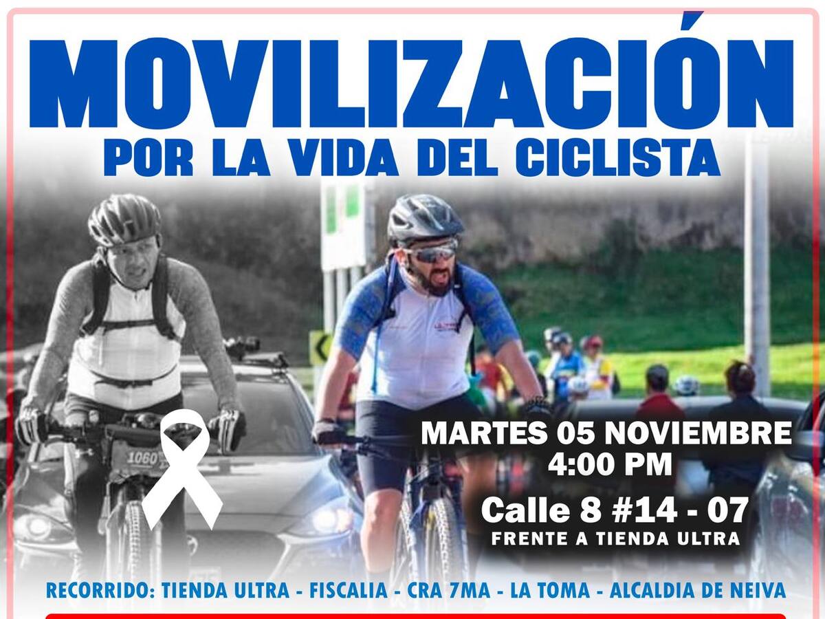 Caravana en Neiva por la vida y derechos de los ciclistas tras trágico accidente