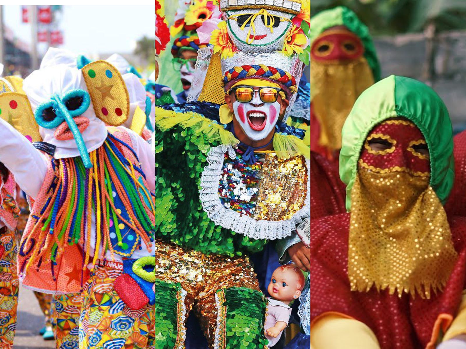 De izquierda a derecha: Marimonda, Congo y Monocuco. Foto: cortesía Carnaval SA y Alcaldía de Barranquilla.