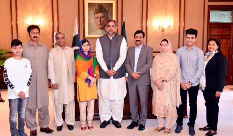 Malala durante su visita a Pakistán 