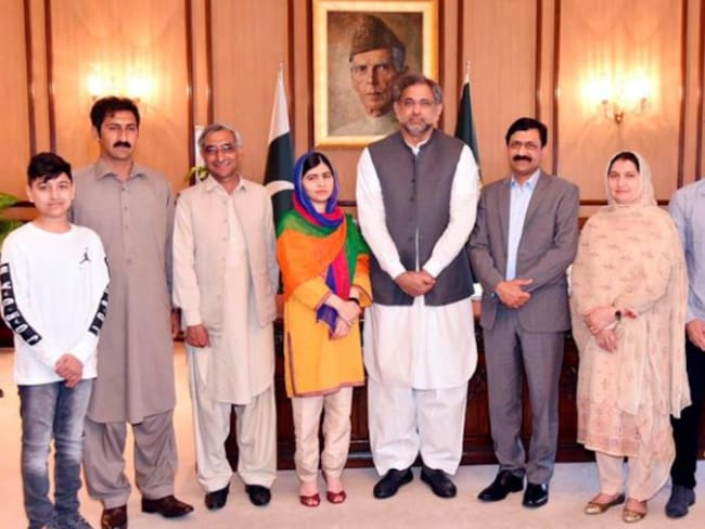 Malala durante su visita a Pakistán 