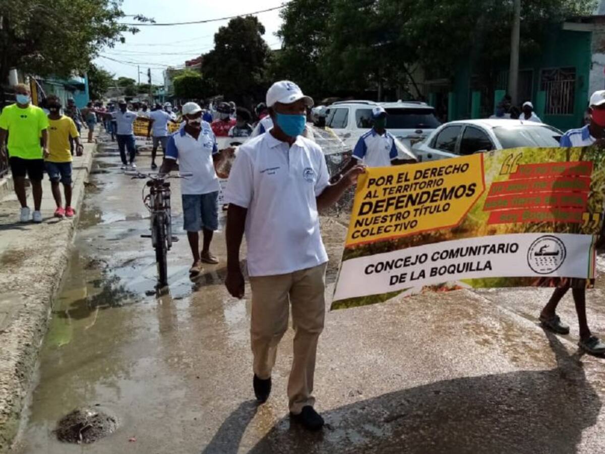 La Boquilla en Cartagena protesta por decisión sobre título colectivo