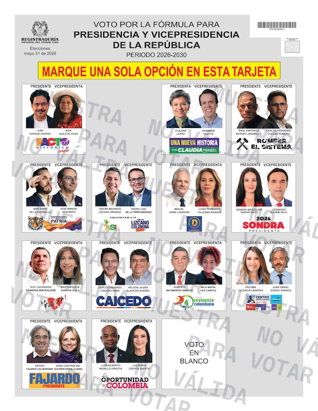 Trayecto lector oficial para los comisios presidenciales 2026.