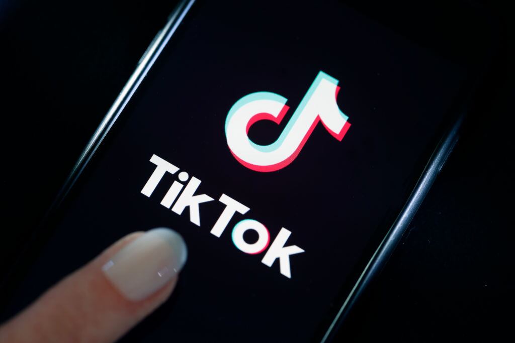 PARIS, FRANCE - MARCH 05: In this photo illustration, the social media application logo, Tik Tok is displayed on the screen of an iPhone on March 05, 2019 in Paris, France. (Photo by Chesnot/Getty Images)
