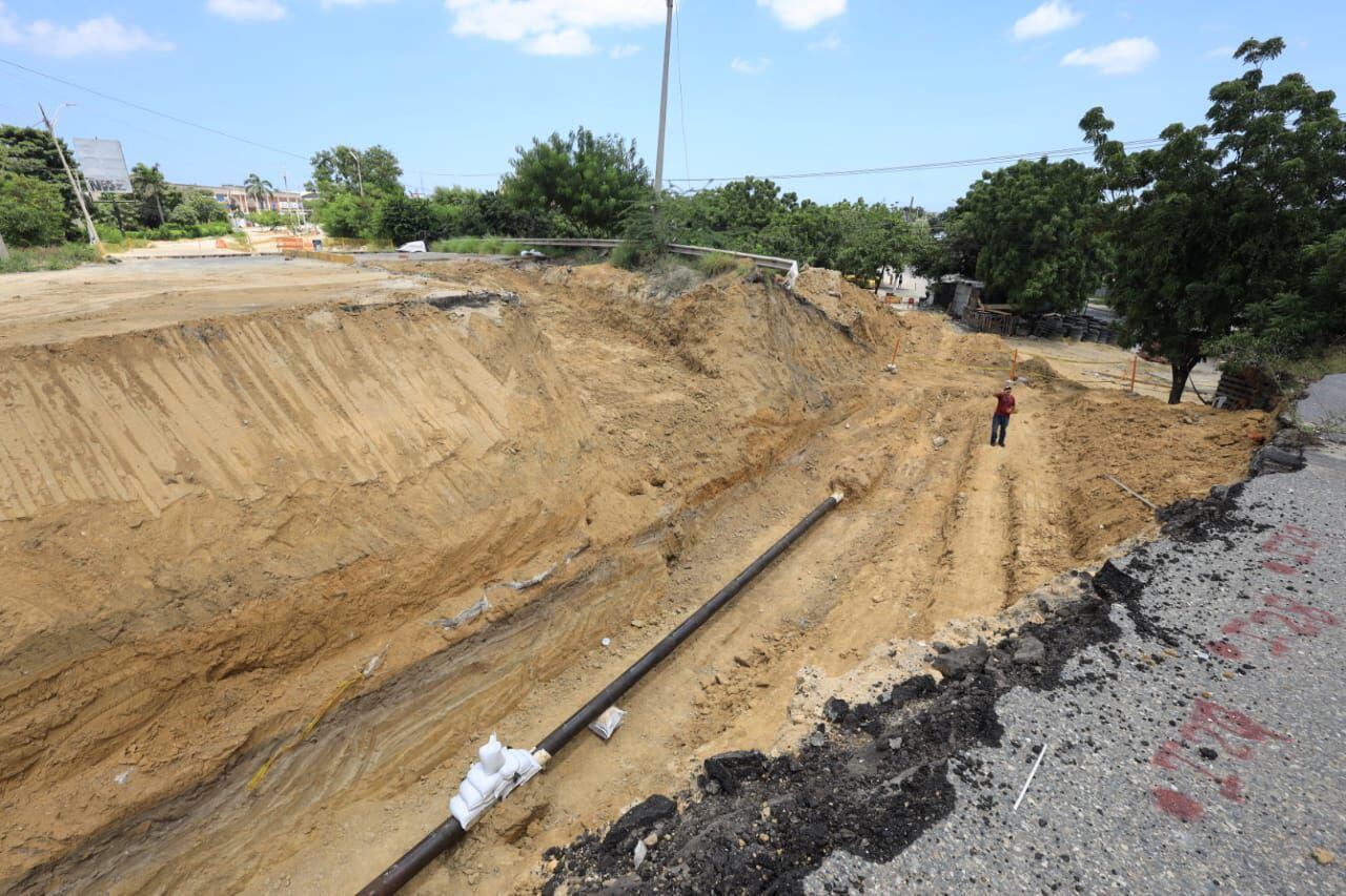 Obras en el puente de la calle 30 - Foto: Gobernación del Atlántico