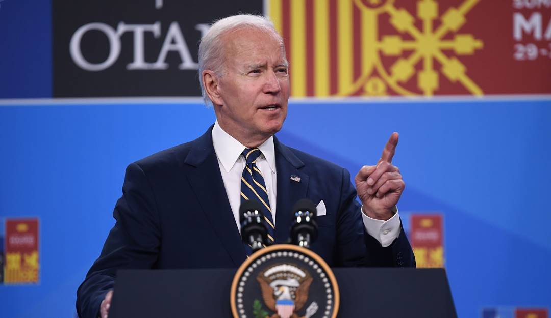 El mandatario estadounidense Joe Biden habló al final de la cumbre OTAN. Foto: Getty