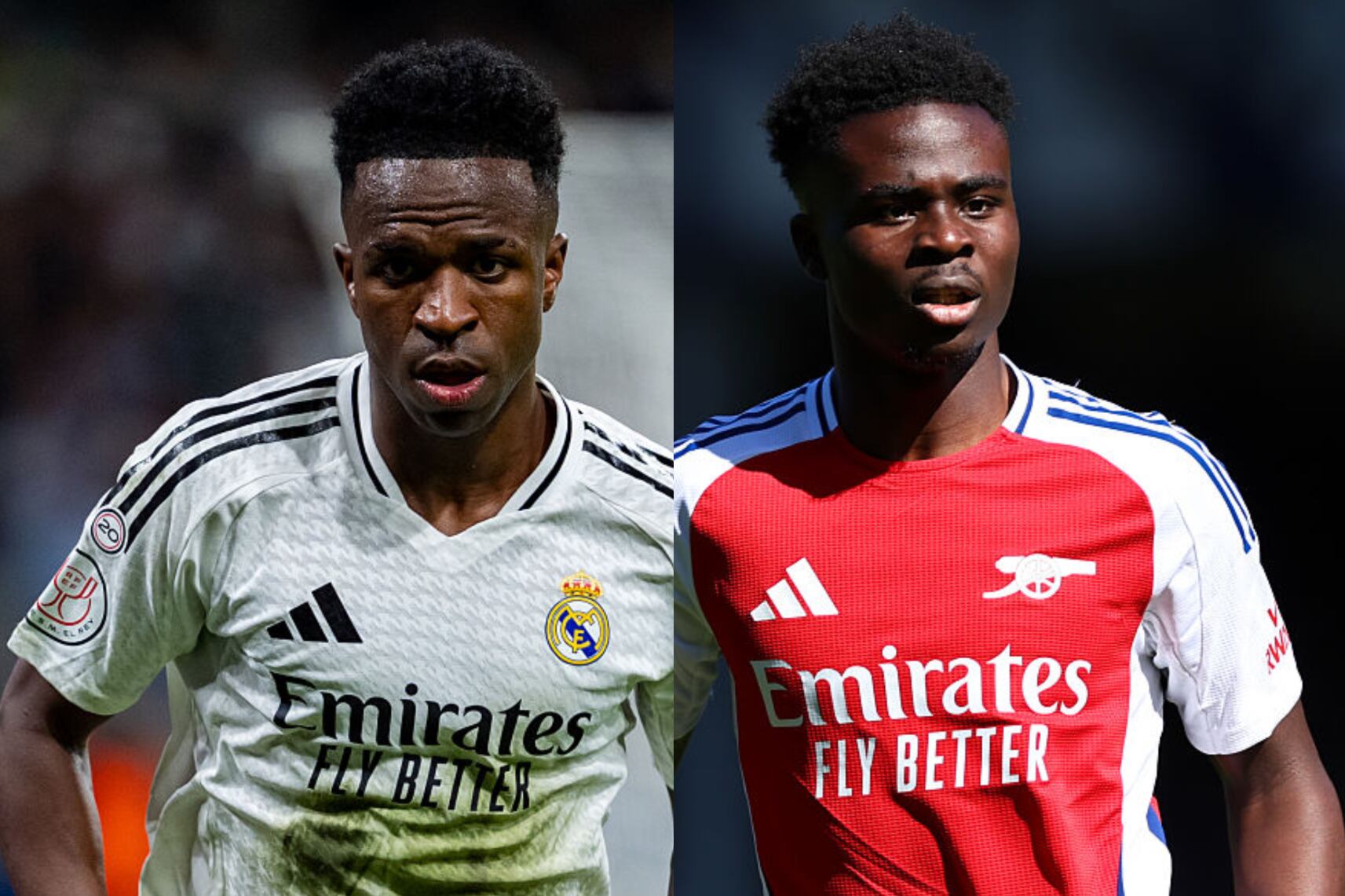 Vinícius Júnior vs. Bukayo Saka / Getty Images