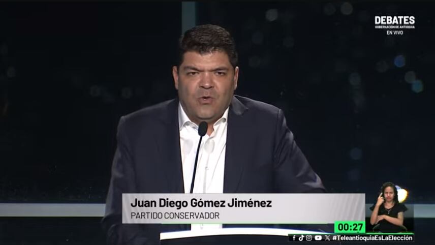 Juan Diego Gómez- foto debate Caracol Radio y Teleantioquia
