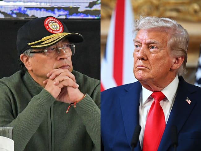 Gustavo Petro y Donald Trump. Fotos: (Photo by: Camilo Erasso/Long Visual Press/Universal Images Group via Getty Images) / (Photo by Leon Neal/Getty Images)