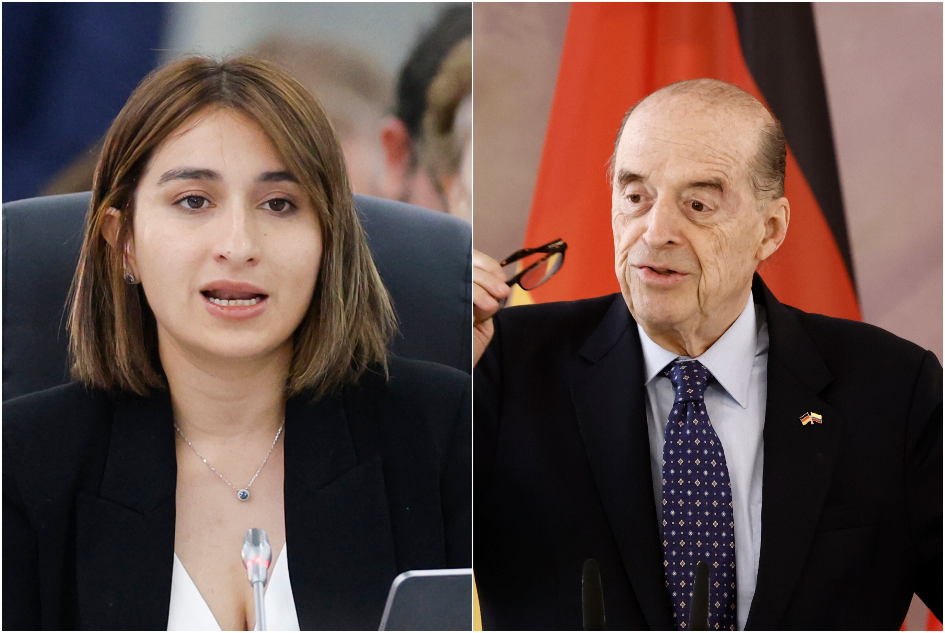 La ministra de Relaciones Exteriores de Colombia, Laura Sarabia y el excanciller Álvaro Leyva
