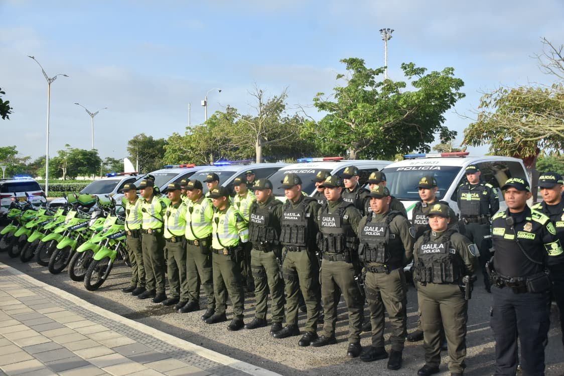 Los policías que custodiarán la seguridad para los comicios. Foto: cortesía Mebar.