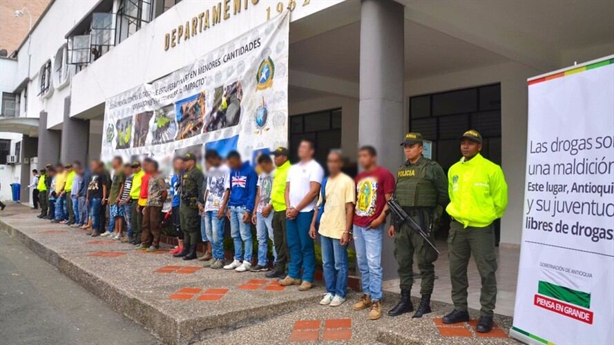 Capturan 31 presuntos integrantes del Clan del Golfo en el nordeste antioqueño. Foto: Evelyn Ortiz (W Radio)