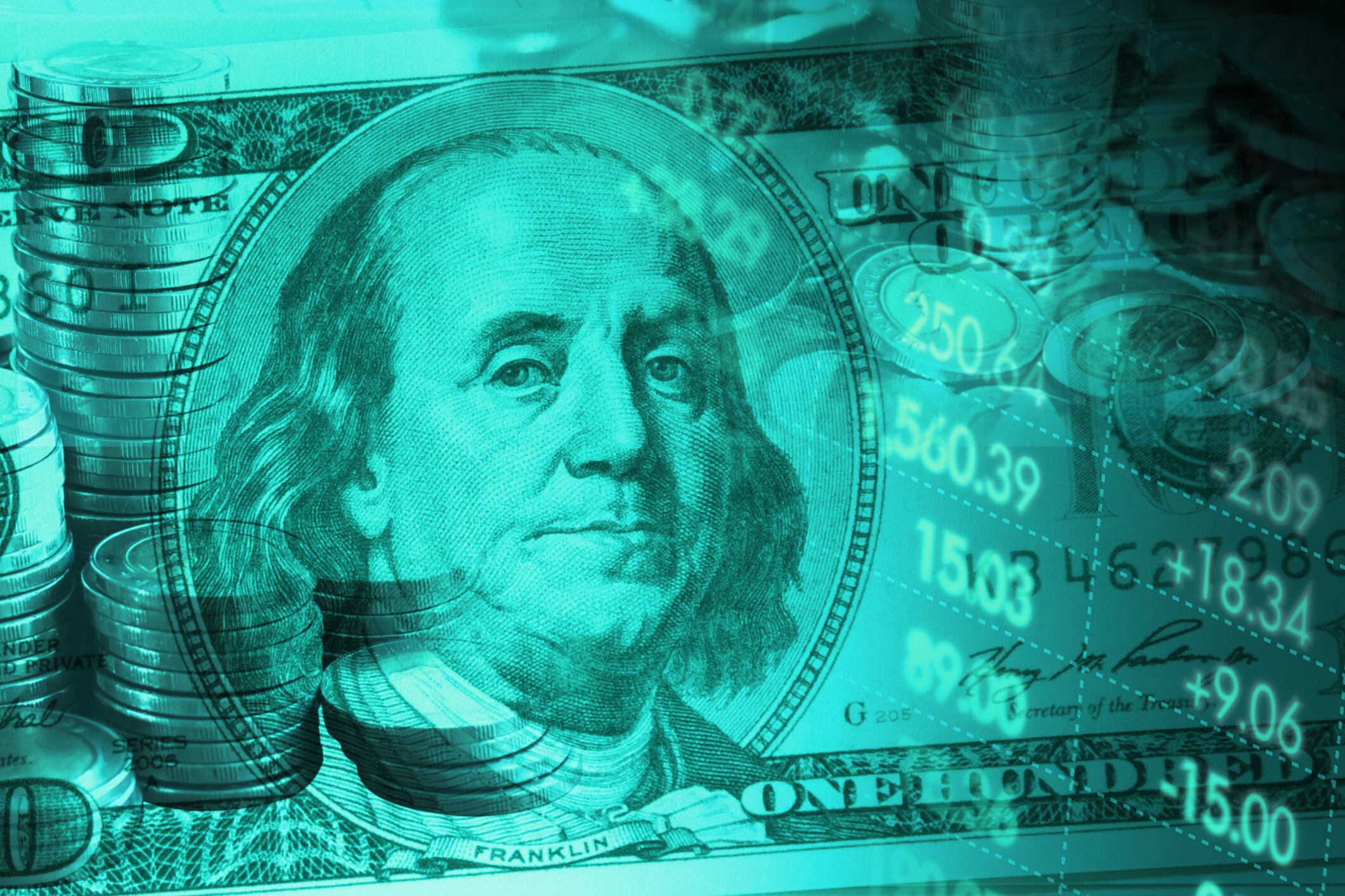 Retrato de Benjamin Franklin del billete de 100 dólares estadounidense (Getty Images)