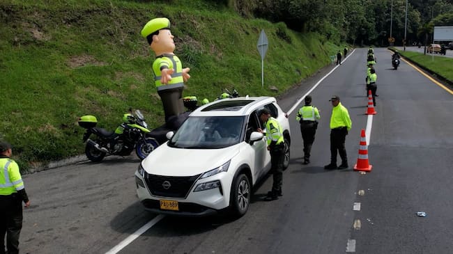 Área de prevención en el sector de La Estampilla, salida de Manizales hacia Medellín y Pereira. Foto: Policía Caldas.
