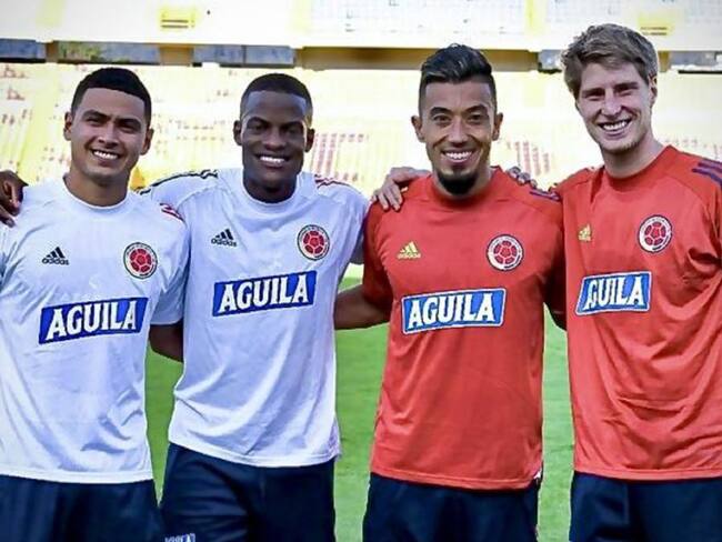 Steven Vega, Andrés Román, Fernando Uribe y Andrés Llinás, futbolistas de Millonarios en el morfociclo de la Selección