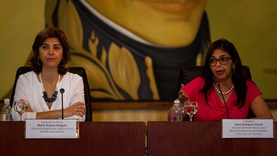 Cancilleres de Colombia y Venezuela. Foto: EFE.