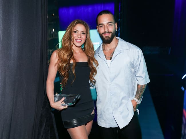 Shakira and Maluma at Billboard Latin Women In Music held at the Watsco Center on May 6, 2023 in Coral Gables, Florida. The show airs on Sunday, May 7, 2023 on Telemundo. (Photo by Christopher Polk/Billboard via Getty Images)