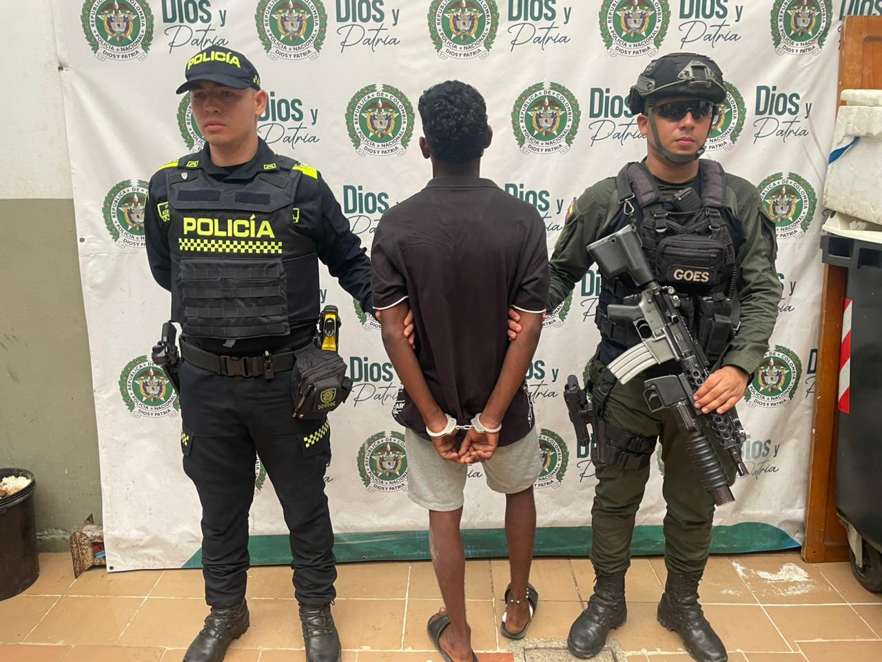 Capturado por atacar con un machete a su padre- foto policía Urabá